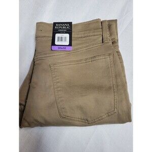 Banana Republic Men's Pant 30x32 Stretch Tan 5-pocket Slim Fit